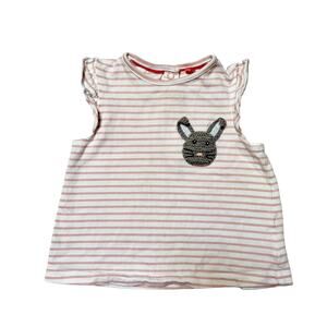 Baby Boden Crochet Bunny Shirt Size 12-18m